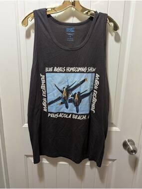 NEW Blue Angels Homecoming Air Show Gray Tank Top Alvin's Island Mens S US Navy